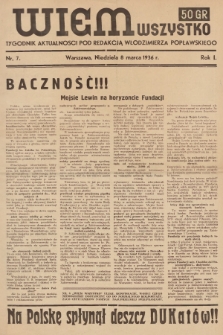 Wiem Wszystko : informacyjny tygodnik aktualności. 1936, nr 7