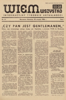 Wiem Wszystko : informacyjny tygodnik aktualności. 1936, nr 31