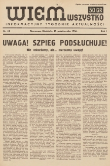 Wiem Wszystko : informacyjny tygodnik aktualności. 1936, nr 40