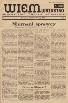 Wiem Wszystko : informacyjny tygodnik aktualności. 1937, nr 6