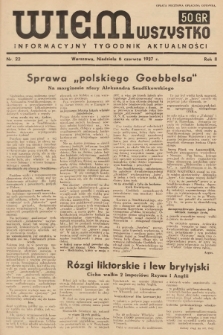 Wiem Wszystko : informacyjny tygodnik aktualności. 1937, nr 22