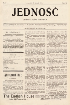 Jedność : organ żydów polskich. 1910, nr 5