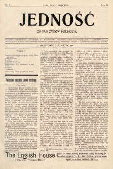 Jedność : organ żydów polskich. 1910, nr 7