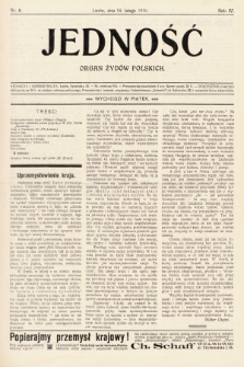 Jedność : organ żydów polskich. 1910, nr 8