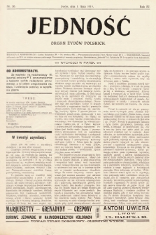 Jedność : organ żydów polskich. 1910, nr 26