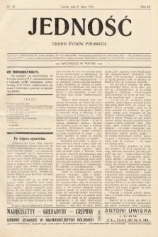 Jedność : organ żydów polskich. 1910, nr 27