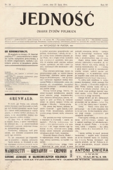 Jedność : organ żydów polskich. 1910, nr 29