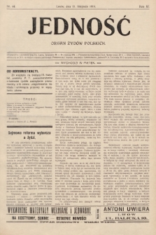 Jedność : organ żydów polskich. 1910, nr 44