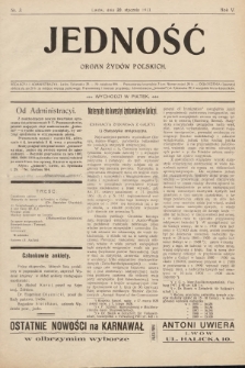 Jedność : organ żydów polskich. 1911, nr 3