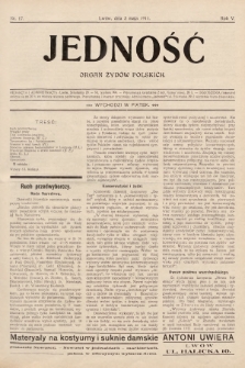 Jedność : organ żydów polskich. 1911, nr 17
