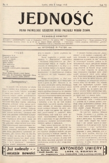 Jedność : pismo poświęcone szerzeniu myśli polskiej wśród Żydów. 1912, nr 5