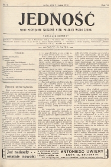 Jedność : pismo poświęcone szerzeniu myśli polskiej wśród Żydów. 1912, nr 9