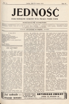 Jedność : pismo poświęcone szerzeniu myśli polskiej wśród Żydów. 1912, nr 13