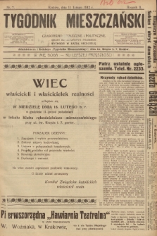 Tygodnik Mieszczański : czasopismo społeczne i polityczne : organ mieszczaństwa polskiego. 1912, nr 7