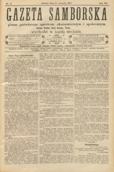 Gazeta Samborska : pismo poświęcone sprawom ekonomicznym i społecznym okręgu: Sambor, Stary Sambor, Turka. 1907, nr 45