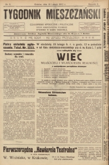 Tygodnik Mieszczański : czasopismo społeczne i polityczne : organ mieszczaństwa polskiego. 1912, nr 8