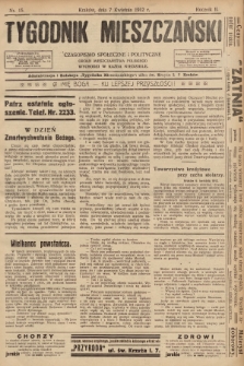Tygodnik Mieszczański : czasopismo społeczne i polityczne : organ mieszczaństwa polskiego. 1912, nr 15