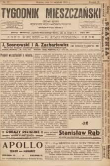 Tygodnik Mieszczański : organ Klubu Rękodzielniczo-Mieszczańskiego. 1913, nr 37