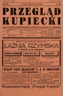 Przegląd Kupiecki : organ Związku Stowarzyszeń Kupieckich Małopolski Zachodniej. 1930, nr 20