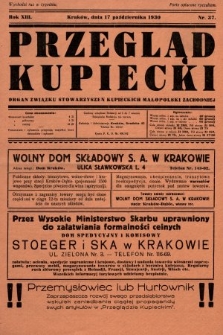 Przegląd Kupiecki : organ Związku Stowarzyszeń Kupieckich Małopolski Zachodniej. 1930, nr 37