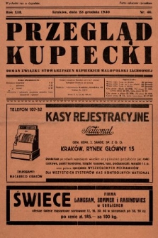 Przegląd Kupiecki : organ Związku Stowarzyszeń Kupieckich Małopolski Zachodniej. 1930, nr 46