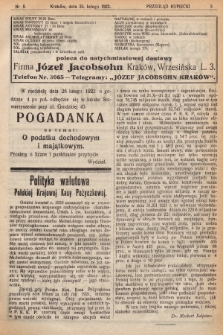 Przegląd Kupiecki : [organ Krakowskiego Stowarzyszenia Kupców]. 1922, nr 8