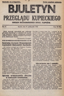 Bjuletyn Przeglądu Kupieckiego : organ Krakowskiego Stow. Kupców. 1922, [nr 37]