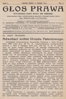 Głos Prawa : wychodzi dwa razy na miesiąc. 1924, nr 3