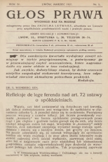 Głos Prawa : wychodzi raz na miesiąc. 1927, nr 3