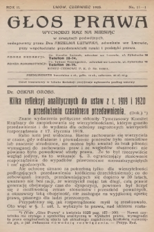 Głos Prawa : wychodzi raz na miesiąc. 1925, nr 11-12
