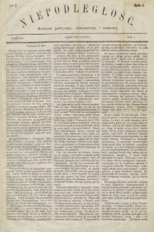 Niepodległość : dziennik polityczny, ekonomiczny i naukowy. 1863, nr 2