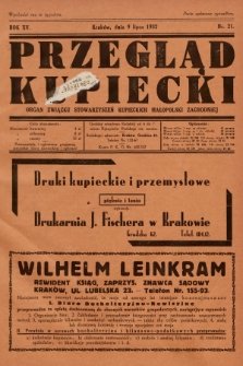 Przegląd Kupiecki : organ Związku Stowarzyszeń Kupieckich Małopolski Zachodniej. 1932, nr 21