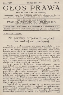 Głos Prawa : wychodzi raz na miesiąc. 1931, nr 4