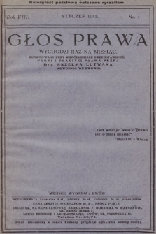 Głos Prawa : wychodzi raz na miesiąc. 1931 [całość]