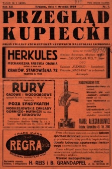 Przegląd Kupiecki : organ Związku Stowarzyszeń Kupieckich Małopolski Zachodniej. 1929, nr 1