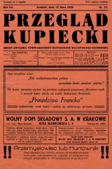 Przegląd Kupiecki : organ Związku Stowarzyszeń Kupieckich Małopolski Zachodniej. 1929, nr 27