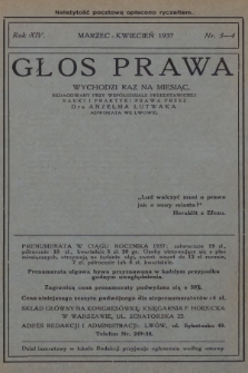 Głos Prawa : wychodzi raz na miesiąc. 1936, nr 3-4