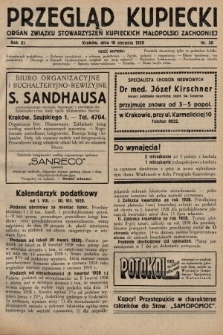 Przegląd Kupiecki : organ Związku Stowarzyszeń Kupieckich Małopolski Zachodniej. 1928, nr 30