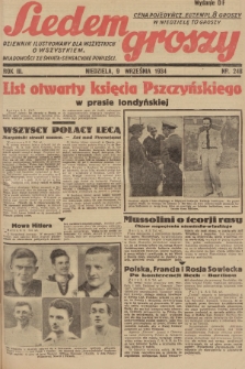 Siedem Groszy : dziennik ilustrowany dla wszystkich o wszystkiem : wiadomości ze świata - sensacyjne powieści. 1934, nr 248 (Wydanie D E)