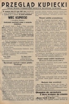 Przegląd Kupiecki : organ Związku Stowarzyszeń Kupieckich Małopolski Zachodniej. 1927, nr 20