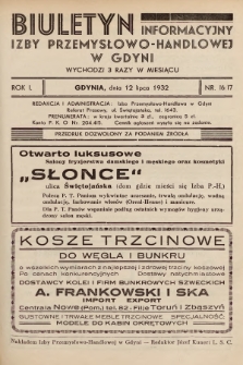 Biuletyn Informacyjny Izby Przemysłowo-Handlowej w Gdyni. 1932, nr 16/17