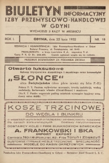 Biuletyn Informacyjny Izby Przemysłowo-Handlowej w Gdyni. 1932, nr 18