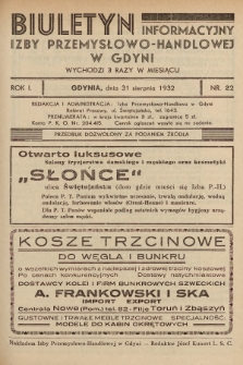 Biuletyn Informacyjny Izby Przemysłowo-Handlowej w Gdyni. 1932, nr 22