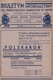 Biuletyn Informacyjny Izby Przemysłowo-Handlowej w Gdyni. 1933, nr 1