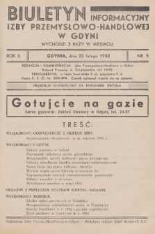 Biuletyn Informacyjny Izby Przemysłowo-Handlowej w Gdyni. 1933, nr 5