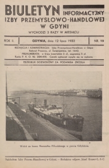 Biuletyn Informacyjny Izby Przemysłowo-Handlowej w Gdyni. 1933, nr 19