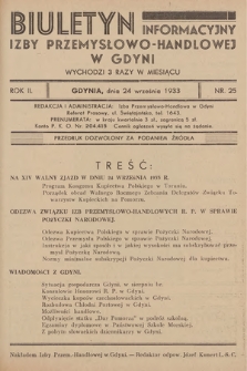 Biuletyn Informacyjny Izby Przemysłowo-Handlowej w Gdyni. 1933, nr 25