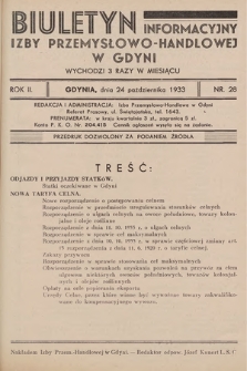 Biuletyn Informacyjny Izby Przemysłowo-Handlowej w Gdyni. 1933, nr 28