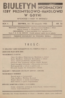 Biuletyn Informacyjny Izby Przemysłowo-Handlowej w Gdyni. 1933, nr 32