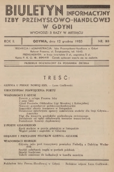 Biuletyn Informacyjny Izby Przemysłowo-Handlowej w Gdyni. 1933, nr 33